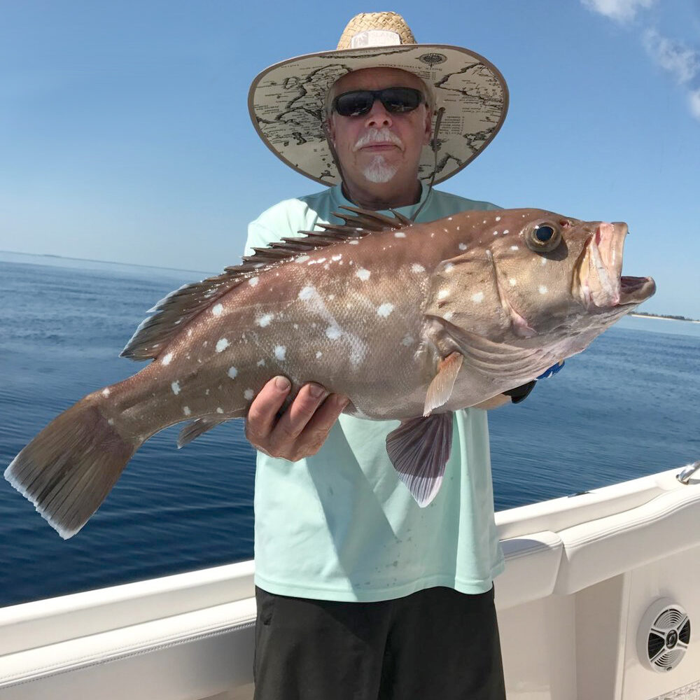 Mike with Snowy Grouper Mike with Snowy Grouper