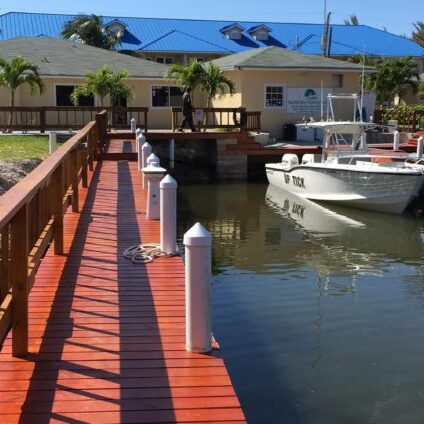 Park along this dock and exit to left